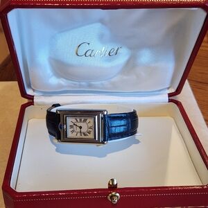 Cartier Basculante PM Steel White Roman Dial womens watch